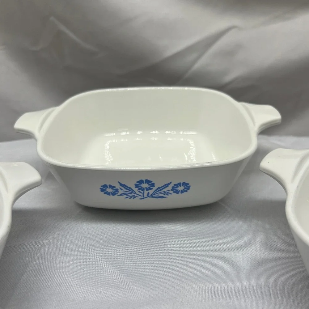 Corning‎ Ware Petite Pan Blue Cornflower Square Baking Dish Set P-41-B